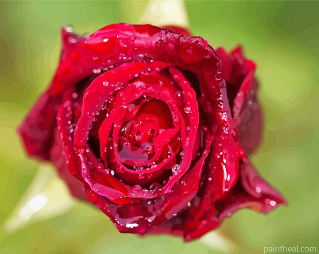 Water Droplets And Flower Painting By Numbers Kits