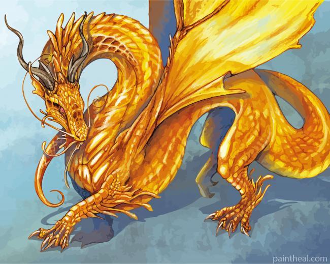 Golden Dragon Art Painting By Numbers Kits