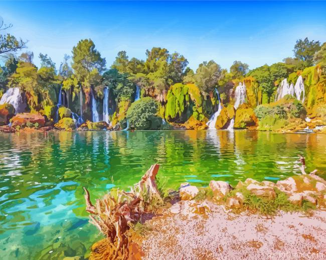 Bosnia Medjugorje Kravica Waterfall Painting By Numbers Kits