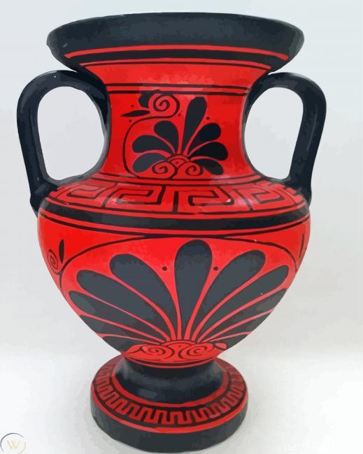 Red Ancient Roman Pottery Painting By Numbers Kits