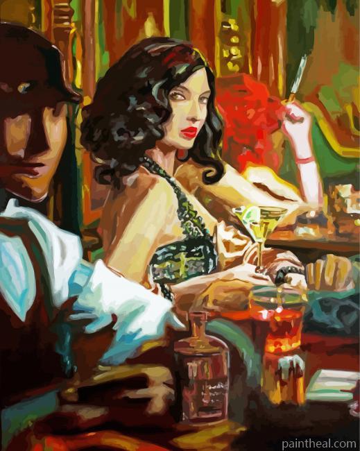 At The Bar Art Painting By Numbers Kits