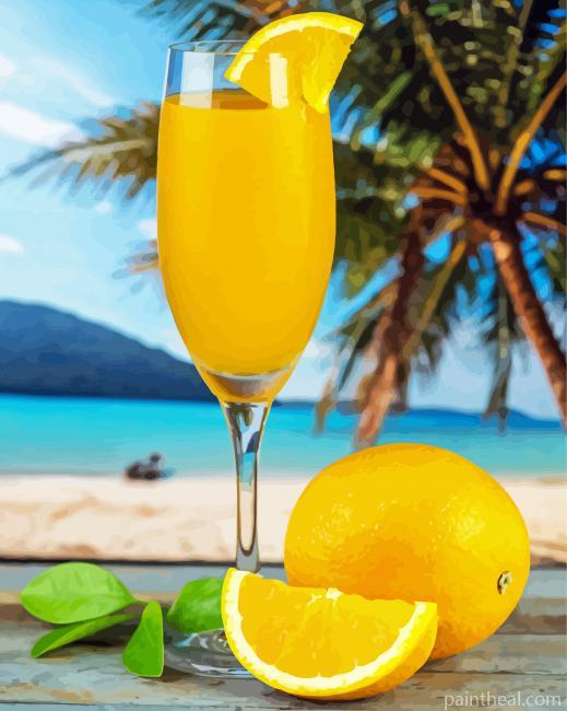 Tropical Mimosa Cocktail Painting By Numbers Kits