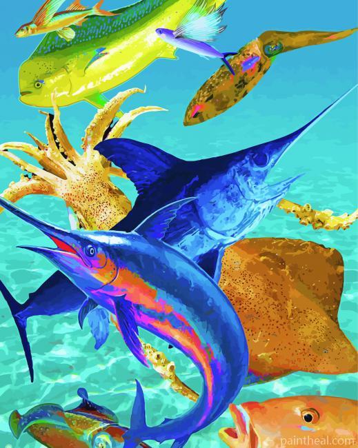 Deep Sea Fishing Painting By Numbers Kits