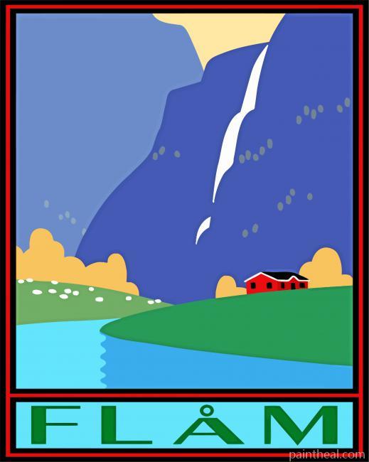 Flamsbana Railway Norway Poster Painting By Numbers Kits