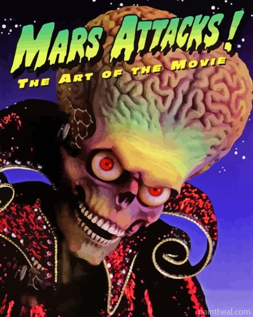 Mars Attack Movie Poster Painting By Numbers Kits