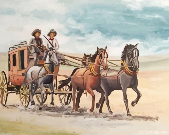 Vintage Stage Coach Painting By Numbers Kits
