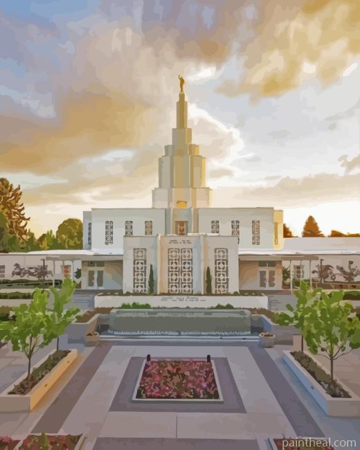 Idaho Falls Temple Painting By Numbers Kits