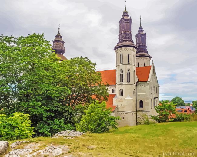 Aesthetic Visby Cathedral Gotland Painting By Numbers Kits