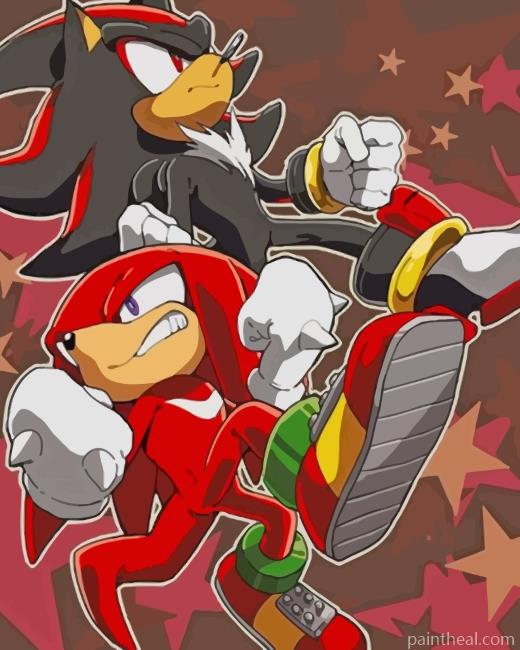 Shadow And Knuckles Characters Painting By Numbers Kits