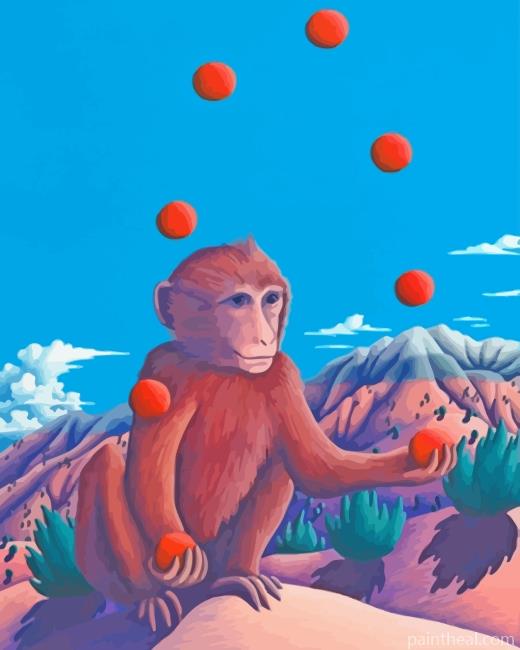 Juggling Monkey Painting By Numbers Kits