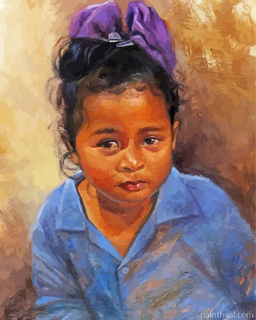 Purple Hair Bow Painting By Numbers Kits