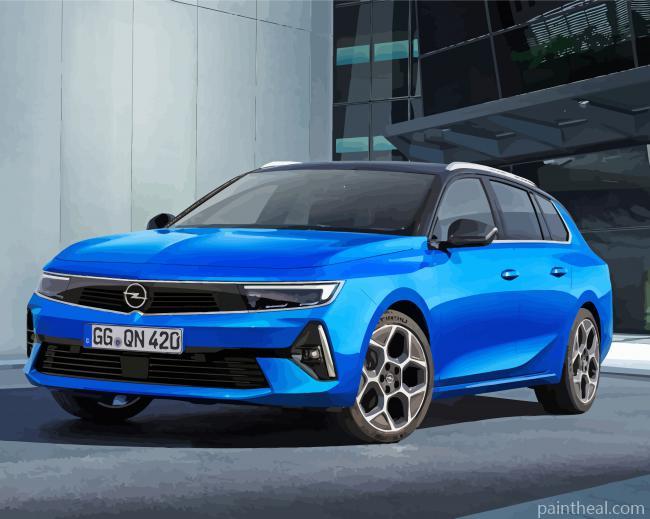 Blue Opel Astra Painting By Numbers Kits