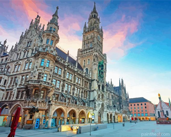 Marienplatz Plaza Painting By Numbers Kits