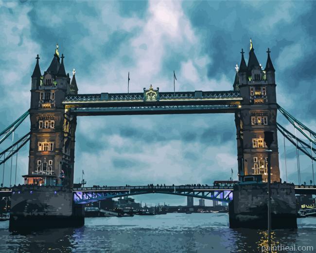 Bridge And Grey Sky Painting By Numbers Kits