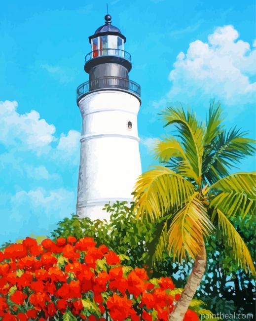 Key West Lighthouse Art Painting By Numbers Kits