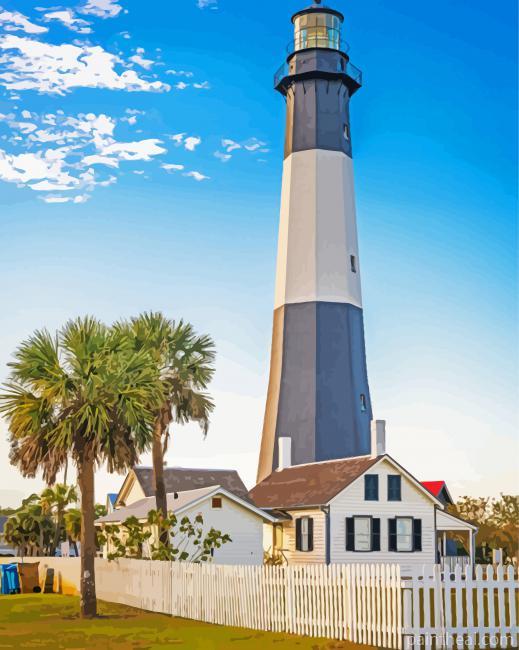 Tybee Island Light Station And Museum Painting By Numbers Kits
