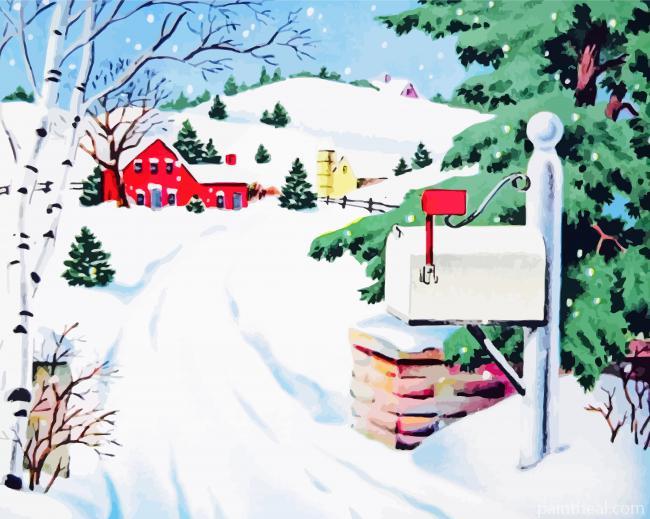 Vintage Snow Scene Painting By Numbers Kits