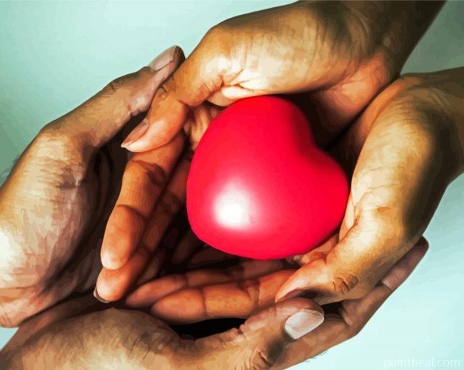 Hands Holding Heart Painting By Numbers Kits