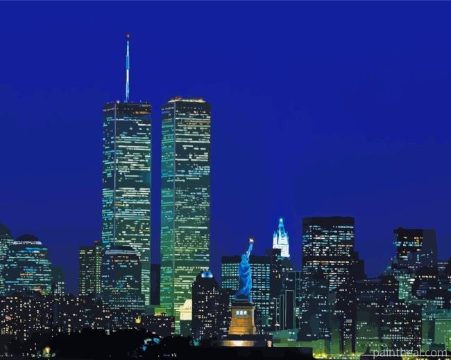 World Trade Center At Night Painting By Numbers Kits