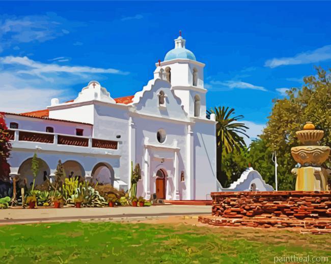 Mission San Luis Rey Oceanside Painting By Numbers Kits