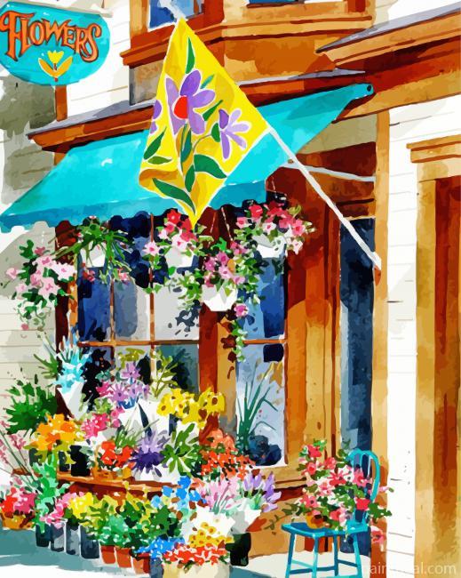 Aesthetic Flower Shop Painting By Numbers Kits