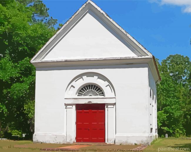 Vintage White Church Painting By Numbers Kits