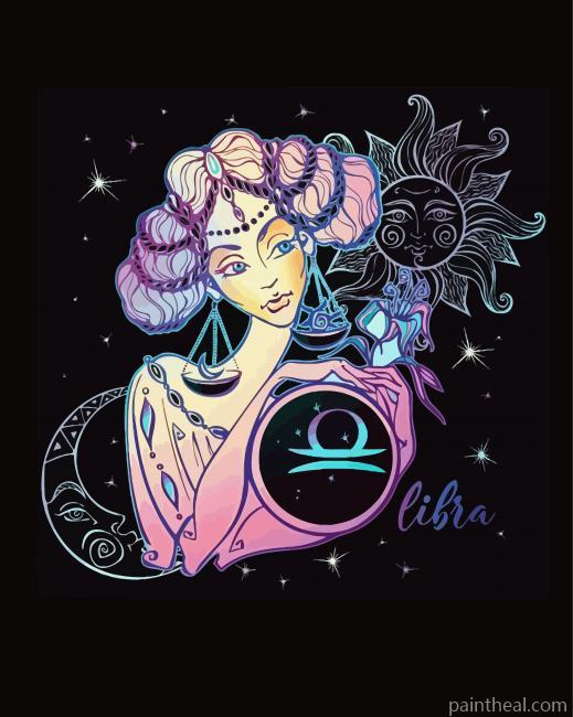Libra Woman Art Painting By Numbers Kits