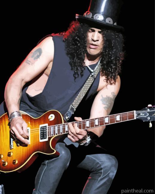 The Guitarist Slash Painting By Numbers Kits