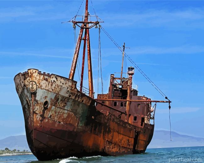 Old Ship Wrack Painting By Numbers Kits