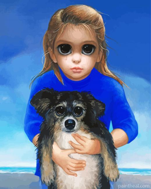 Aesthetic Big Eyed Kid Painting By Numbers Kits