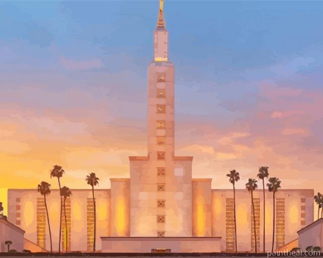 Aesthetic Los Angeles Temple Painting By Numbers Kits