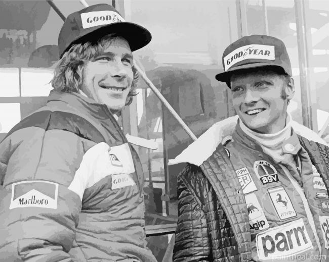 Black And White Racer James Hunt Painting By Numbers Kits