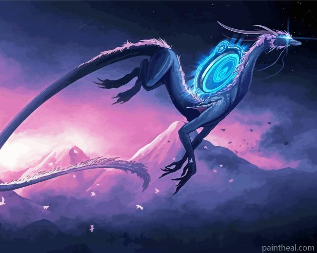 Flying Space Dragon -Paint By Numbers Painting By Numbers Kits