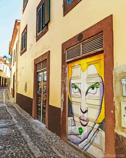 Funchal Street Portugal Painting By Numbers Kits