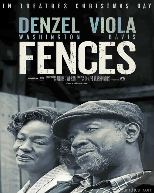 Black And White Fences Movie Poster Painting By Numbers Kits