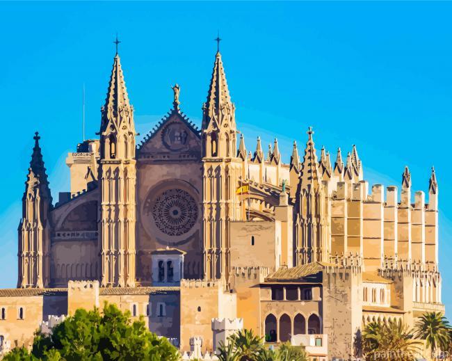 Cathedral Basilca De Santa Maria De Mallorca -Paint By Numbers Painting By Numbers Kits