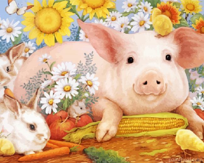 Daisy And Pigs Painting By Numbers Kits