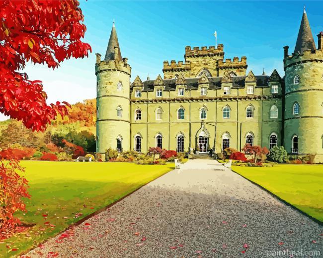 Inveraray Castle In Scotland -Paint By Numbers Painting By Numbers Kits