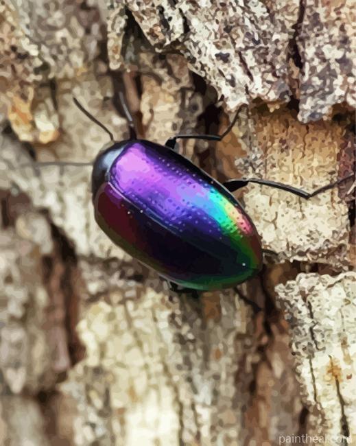 Aesthetic Purple Beetle Painting By Numbers Kits