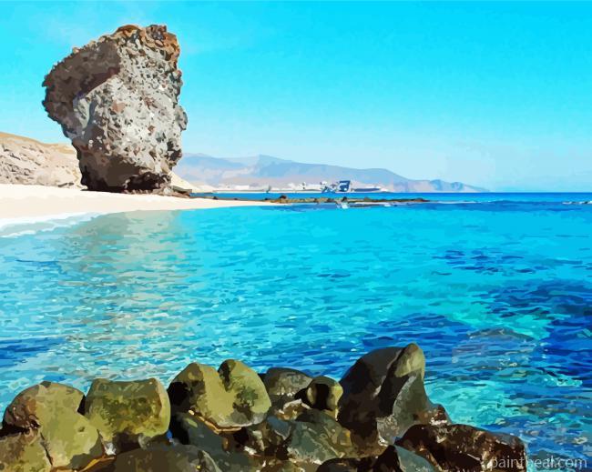 Playa De Los Muertos Mojacar Beach Painting By Numbers Kits