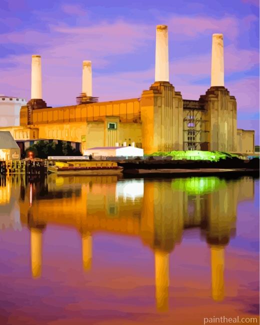 Battersea Power Station Reflection Painting By Numbers Kits