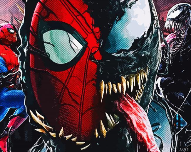 Aesthetic Spider-Man with Venom -Paint By Numbers Painting By Numbers Kits
