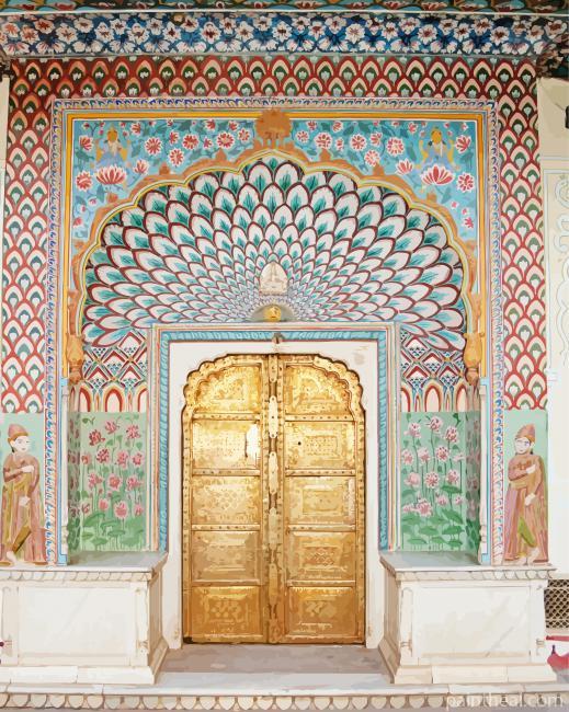 Japanese Castle Doors Painting By Numbers Kits