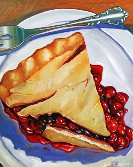Cherry Pie Food -Paint By Numbers Painting By Numbers Kits