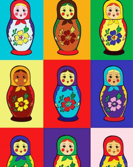 Matryoshka Dolls Painting By Numbers Kits