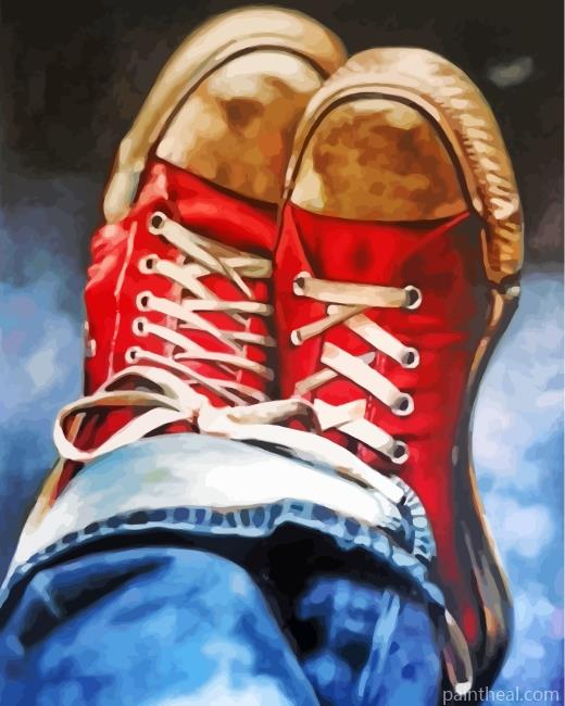 Red Converse Painting By Numbers Kits