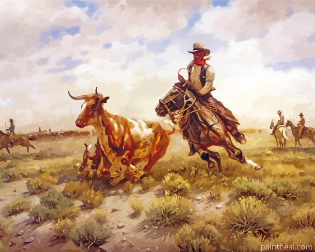 Aesthetic Cattle And Horses Painting By Numbers Kits