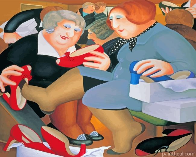 Shoes Shop By Beryl Cook Painting By Numbers Kits