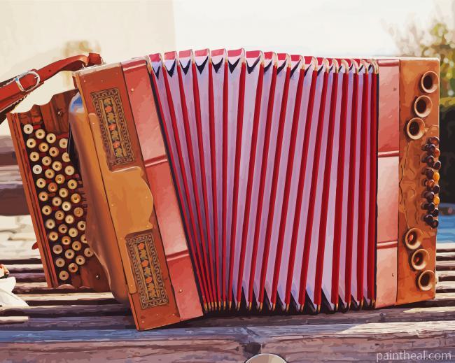 Vintage Pink Accordion -Paint By Numbers Painting By Numbers Kits
