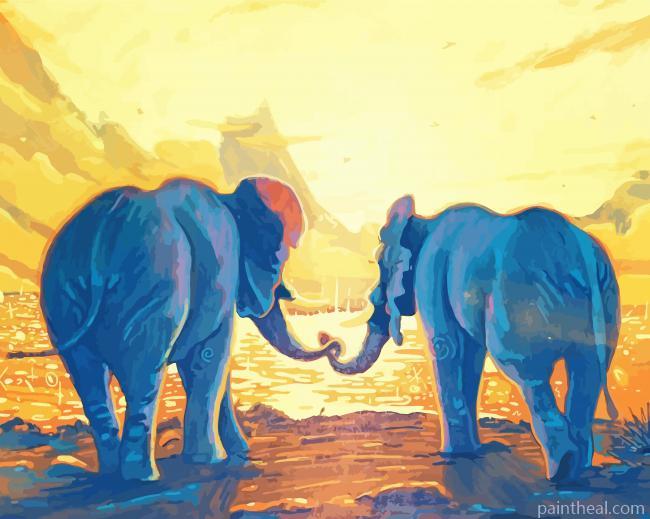 Elephants Grief Painting By Numbers Kits
